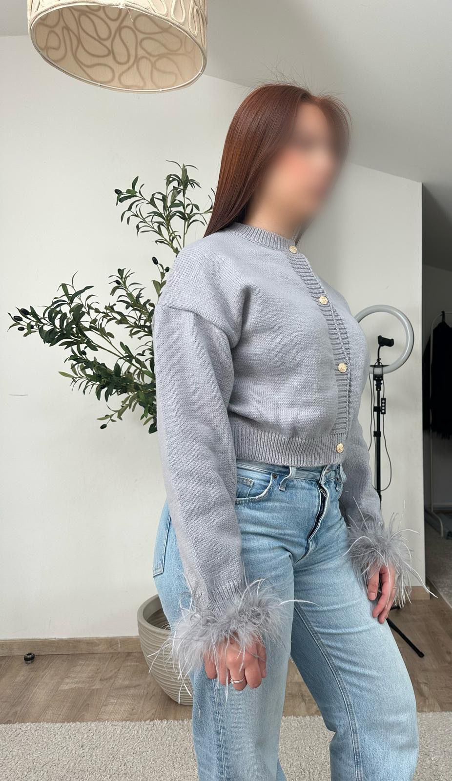 Gilet plume gris