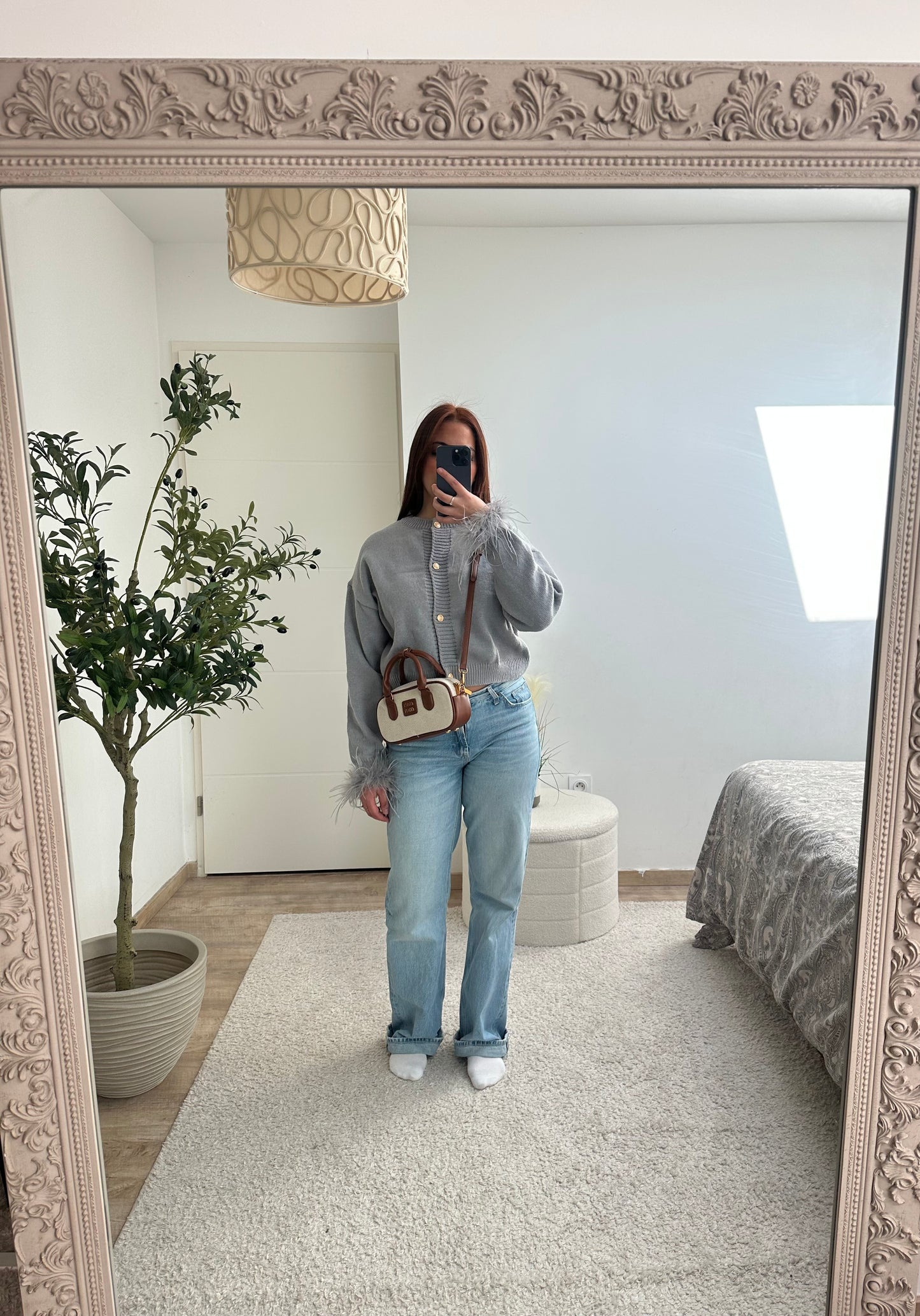 Gilet plume gris