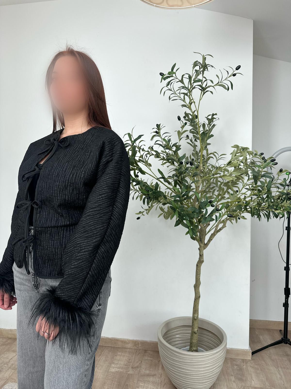 Veste noeuds plumé