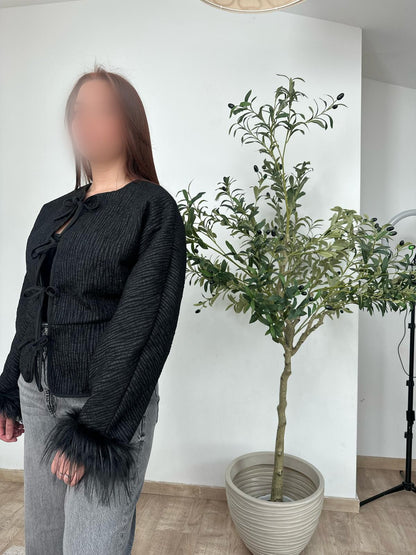 Veste noeuds plumé