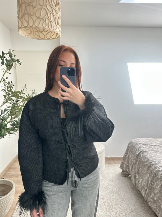 Veste noeuds plumé